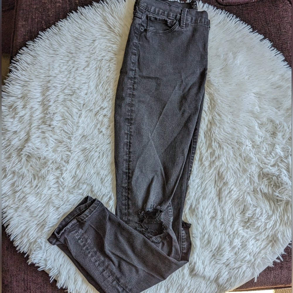Lucky Brand womens brooke skinny dark charcoaldistressed jeans size 8/29 A